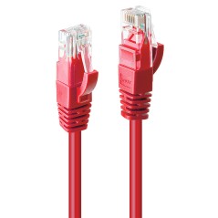 Lindy 1M Cat6 U/UTP Cable Red - High Performance Ethernet Cable (48032)